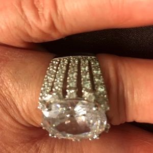 REDUCED Classy Cocktail Ring  Sterling Silver Sze 8- Sale